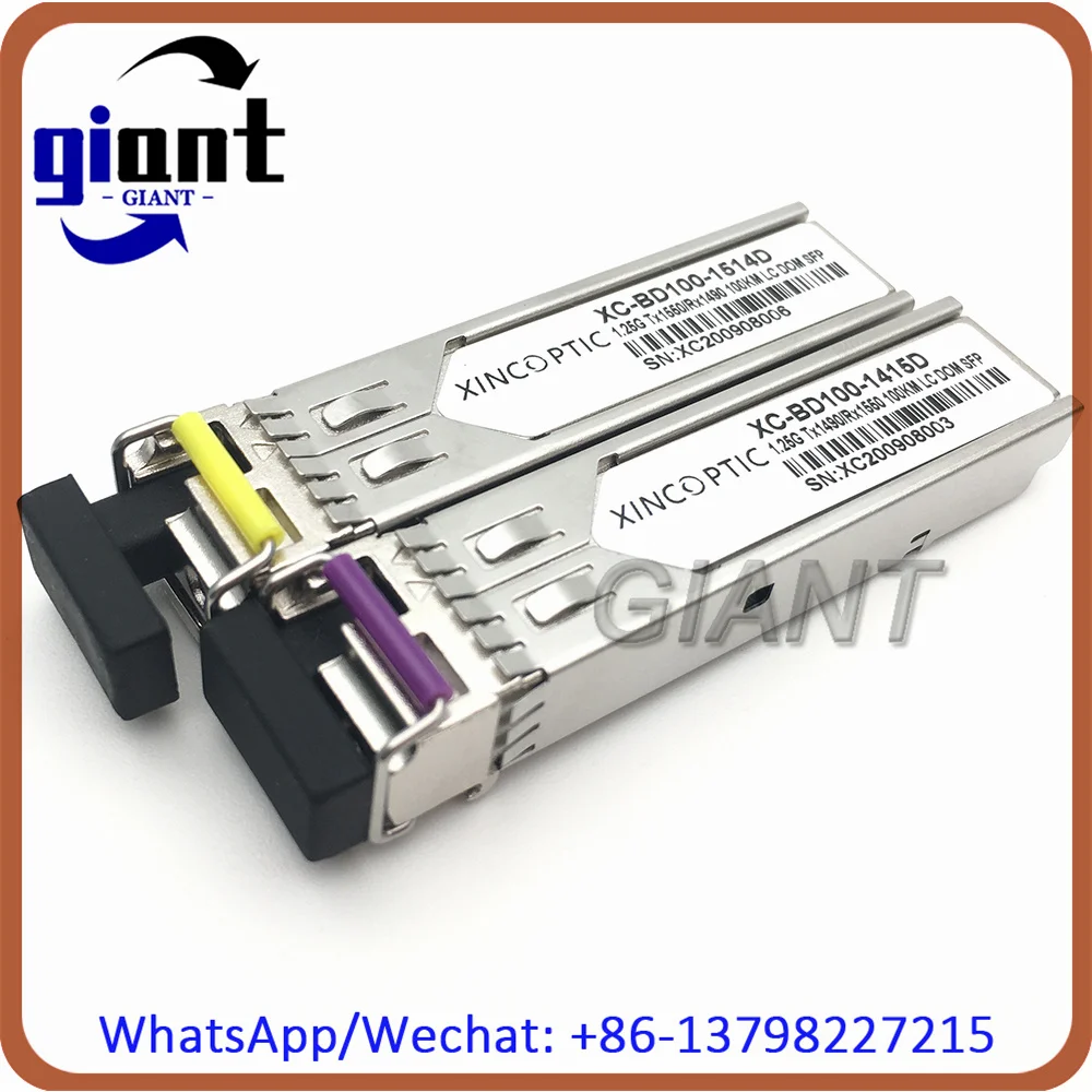 2Pairs 1.25G BIDI 100KM SFP Module 1.25G SM 1490/1550nm LC WDM Module, Simplex SFP-GE-LX-SM SFP Fiber Optic Transceiver Module