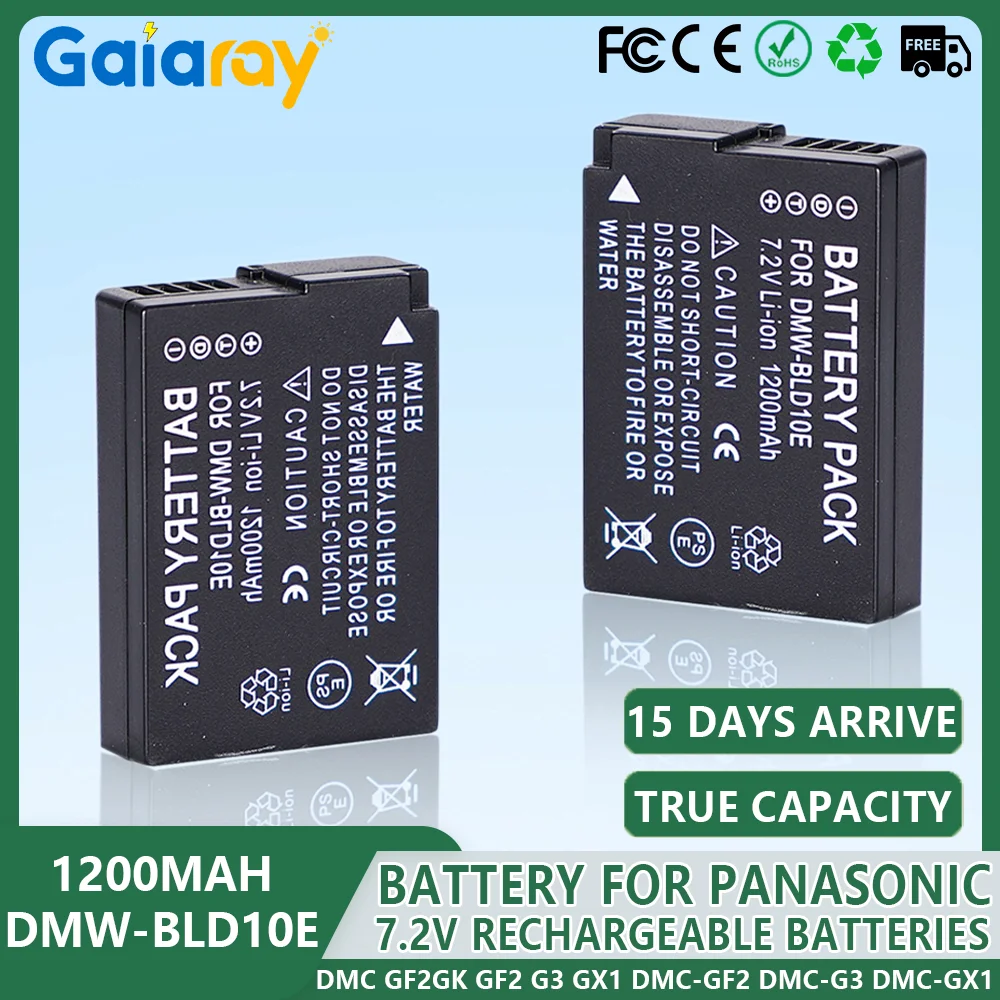 

DMW-BLD10E DMW BLD10E BLD10 BLD10PP Batteries 1200mAH Rechargeable Batteries For Panasonic DMC GF2GK GF2 G3 GX1 DMC-GF2 DMC-G3
