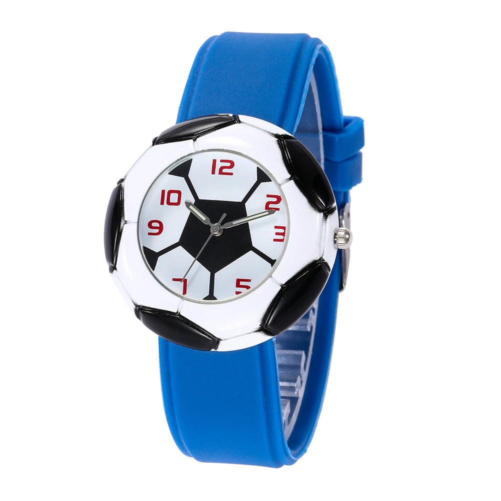 

Football Night Light Watch Waterproof Silicone Cartoon Quartz Wristband Bracelet Gift Party Favor Blue Shower Souvenir
