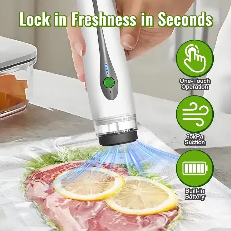 Mini Portable USB Automatic Vacuum Sealer Rechargeable Lithium Battery Kitchen Gadget for Food Preservation Household Use