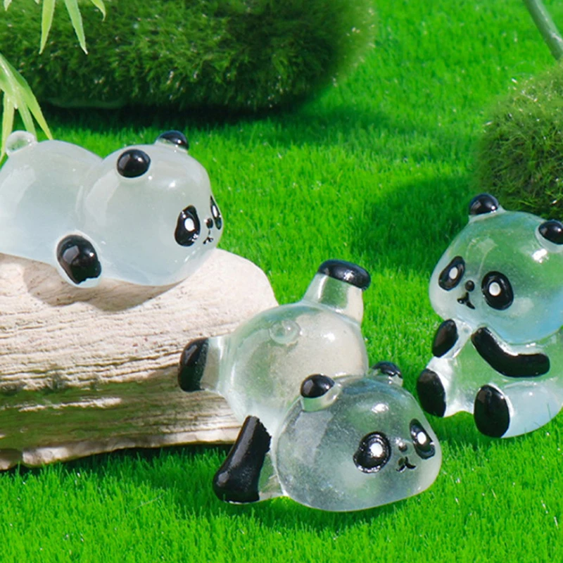 Figurita de Panda 3D moderna para niños, decoración de habitación Kawaii para el hogar, accesorios de jardín de hadas en miniatura, regalo de cumpleaños, 1 unidad