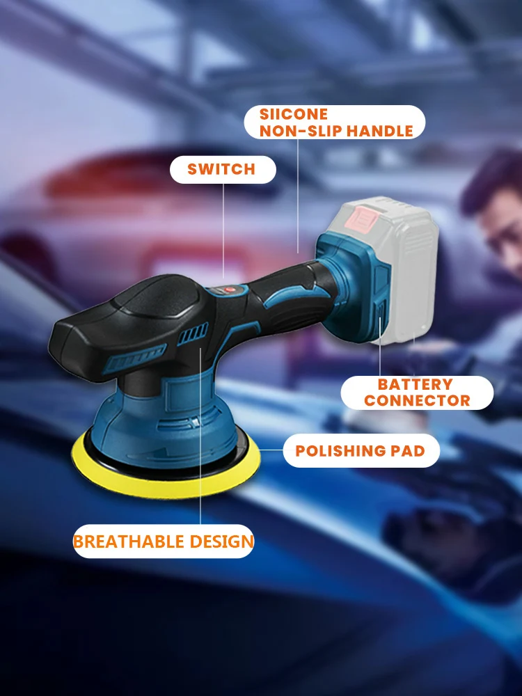 Polishing Machine For Car 18-21V Cordless Polisher 8 Gears 380W Automotive Electric Waxing Repairing Wireless Sander Polish