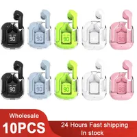 10Pcs Original T2 Wireless Bluetooth Earphone Transparent Headphones LED Power Digital Display Stereo Sound Earphones for Xiaomi