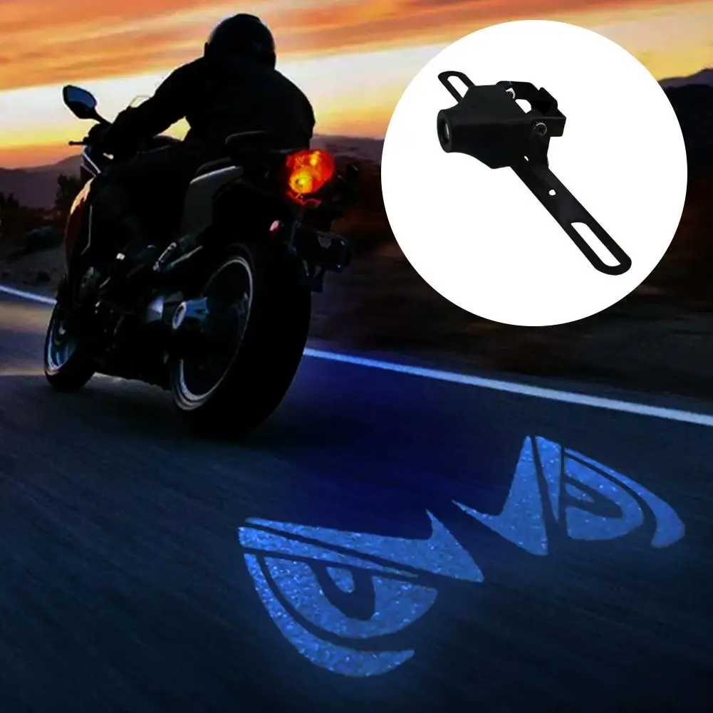 Motorcycle Devil's Eye LED Projection Light Night Brake Lights Light License Projection Motorcycle Plate Decorative C0K5