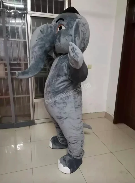 

New Adult Hot Sale Foam Halloween Grey elephant Cartoon Mascot Costume Plush Christmas Fancy Dress Halloween Mascot Costume