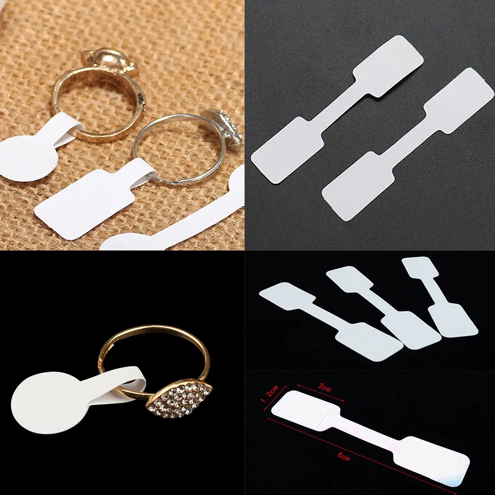 

1000 самоклеящихся ценников для ювелирных изделий: колец, браслетов, ожерелий. Пустые этикетки для демонстрации, легко снимаемые.