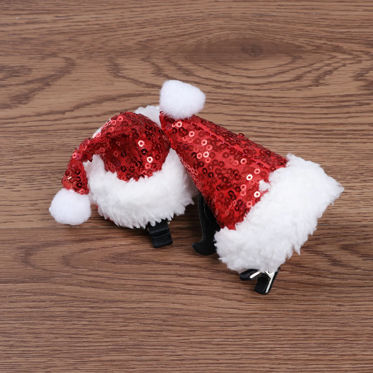 

2pcs Sequin Hair Clips Christmas Hat Hairpins Party Accessories for Girls Bright Color Alligator Clip Hair Decoration