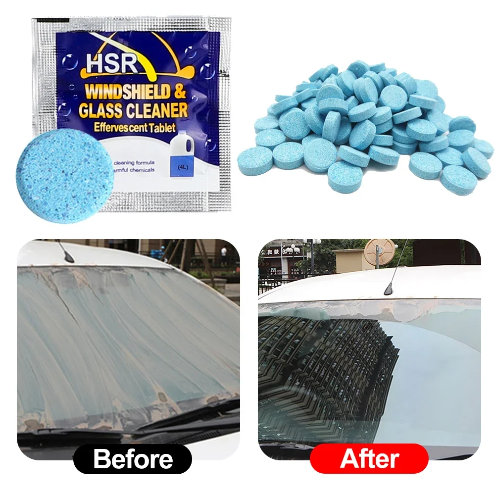 Car Windshield Glass Concentrated Washer Tablets Car Effervescent Washer Fluid Wiper Glass Solid Cleaning Tablets for Car Window