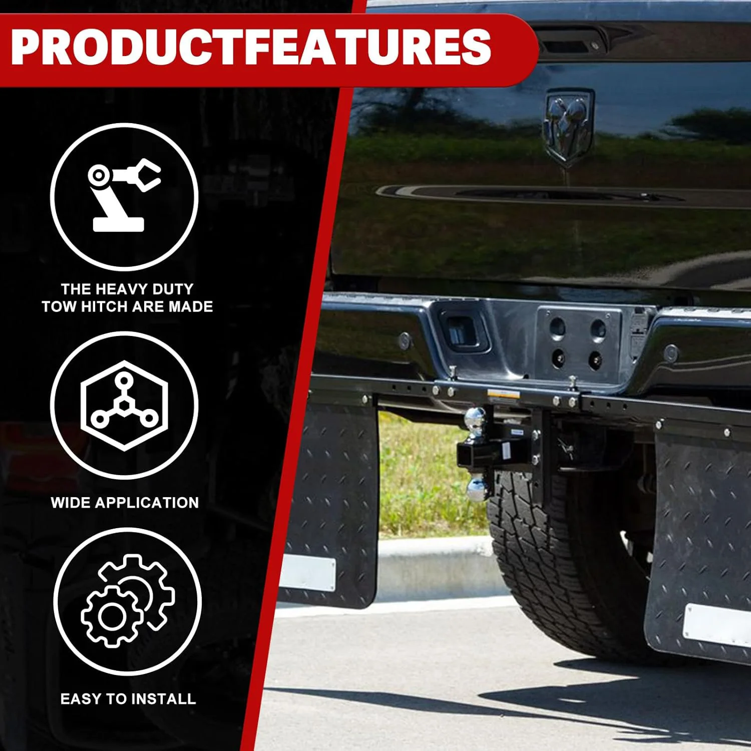 Braccio per rimorchio regolabile in lega di alluminio Braccio per rimorchio per fuoristrada per auto da 2-8 pollici