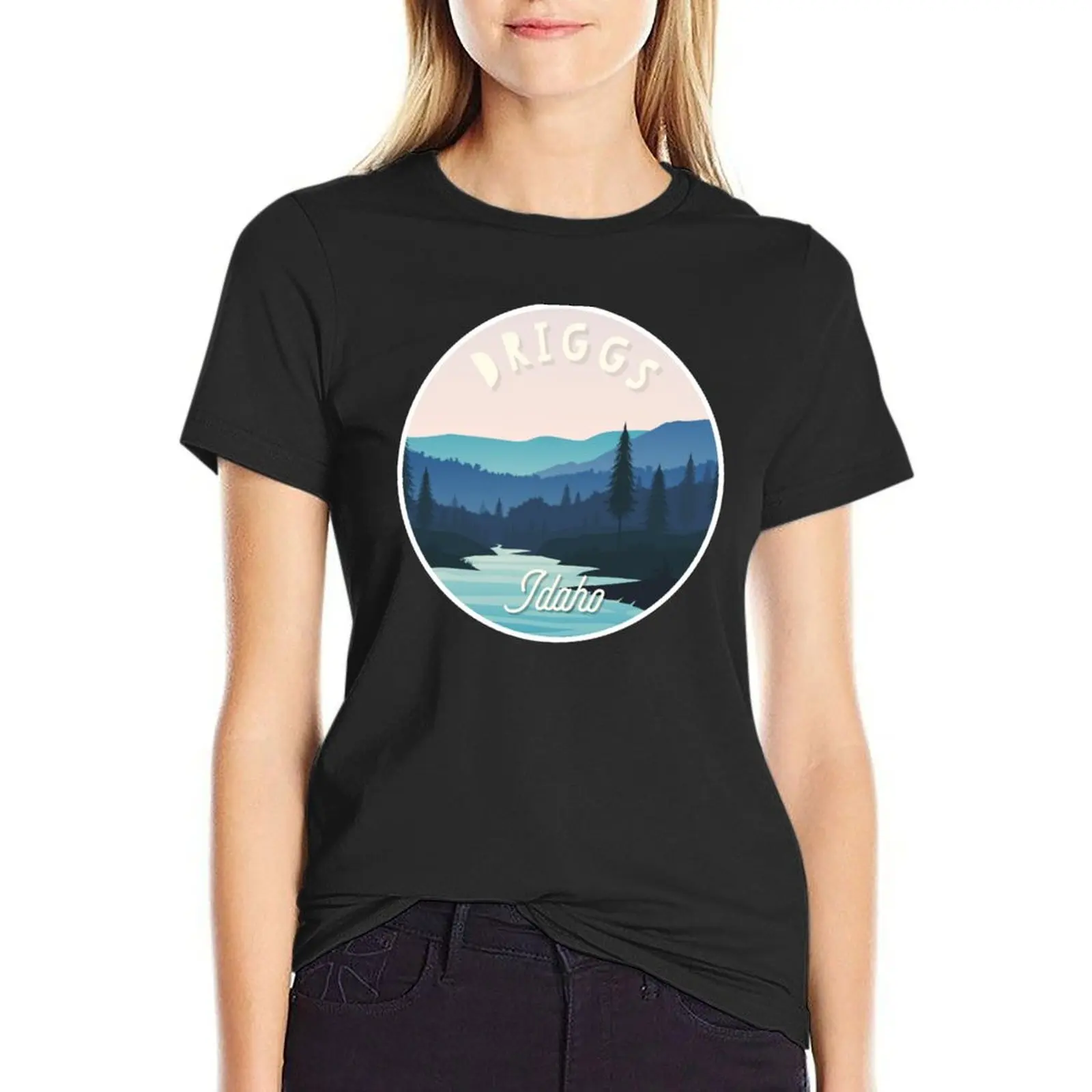 Driggs, Idaho T-Shirt oversized hippie clothes Short sleeve tee graphic t-shirts for Women