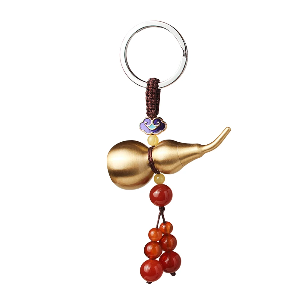 

Metal Car Gourd Pendant Key Chain Hanging Decor Accessories Brass Material Polished Plated High Grade Design Suitable For Car