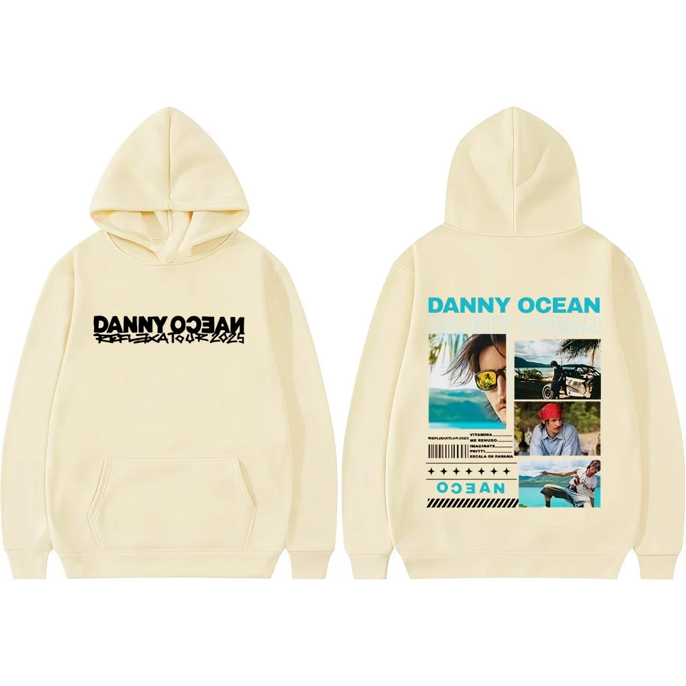 مغني الراب داني المحيط الانعكاسي جولة 2025 ميرش الخريف/الشتاء الرجال النساء الكلاسيكية هوديي جودة عالية اضافية كبيرة قلنسوة من القطن