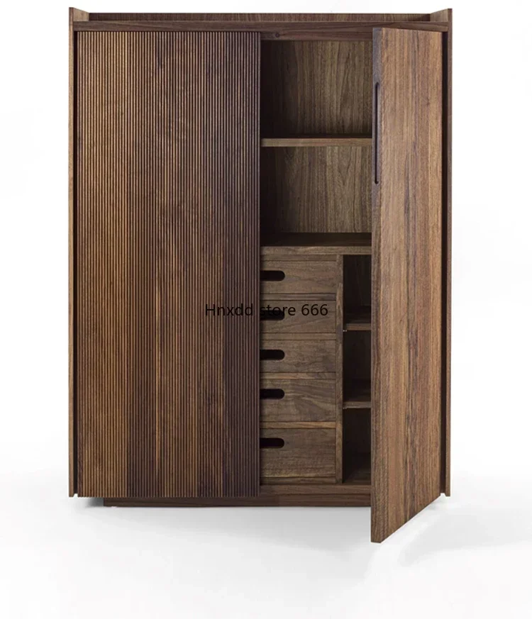 Modern minimalist wine cabinet North American black walnut