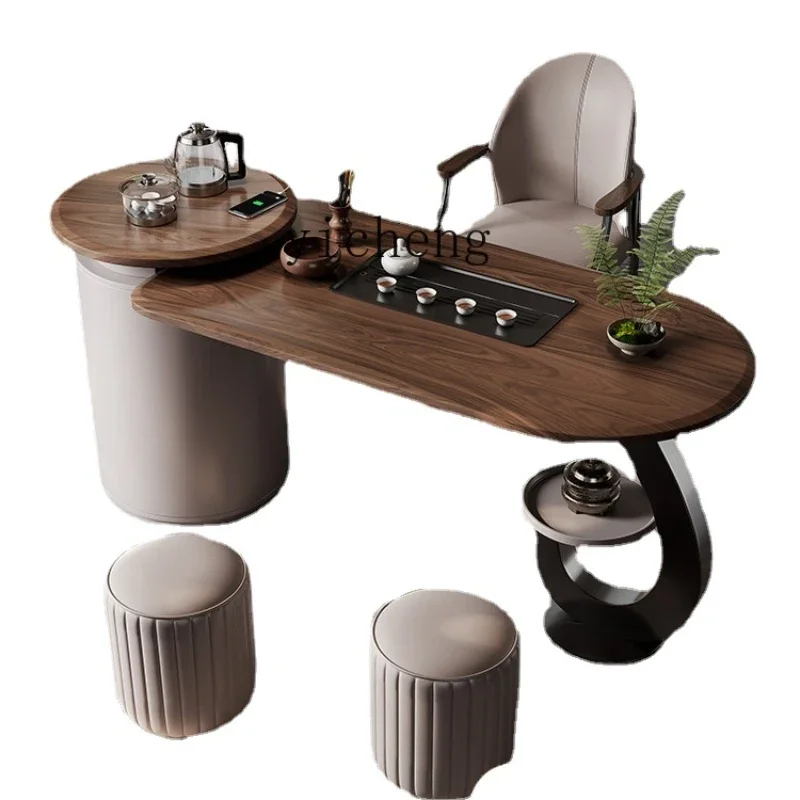 

Xl Household Table-Chair Set New Chinese North American Walnut Solid Wood Kung Fu Tea Table