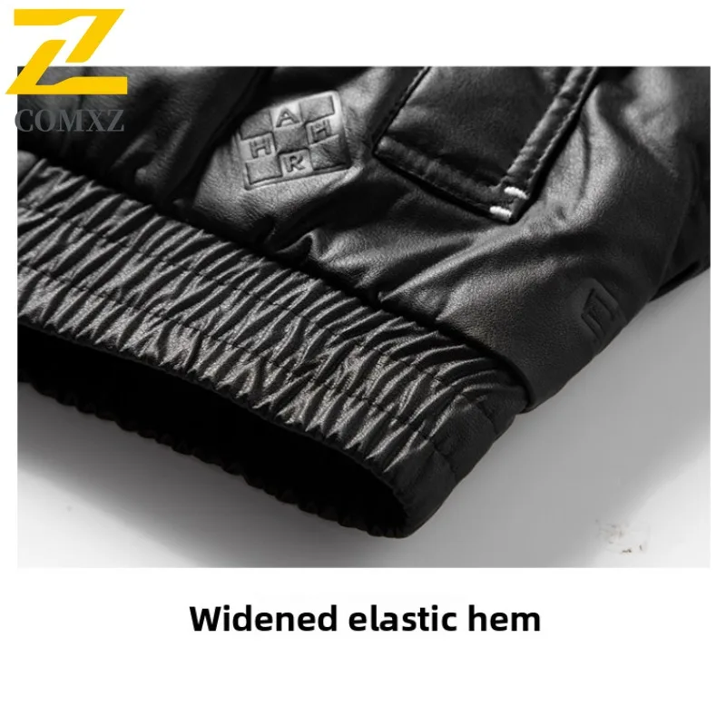 COMXZ Premium Mens Down Jacket Casual Solid Color Outdoor Skiing Lightweight Coat Fashion Daily Style Anti-Cold Winter Wear 2025