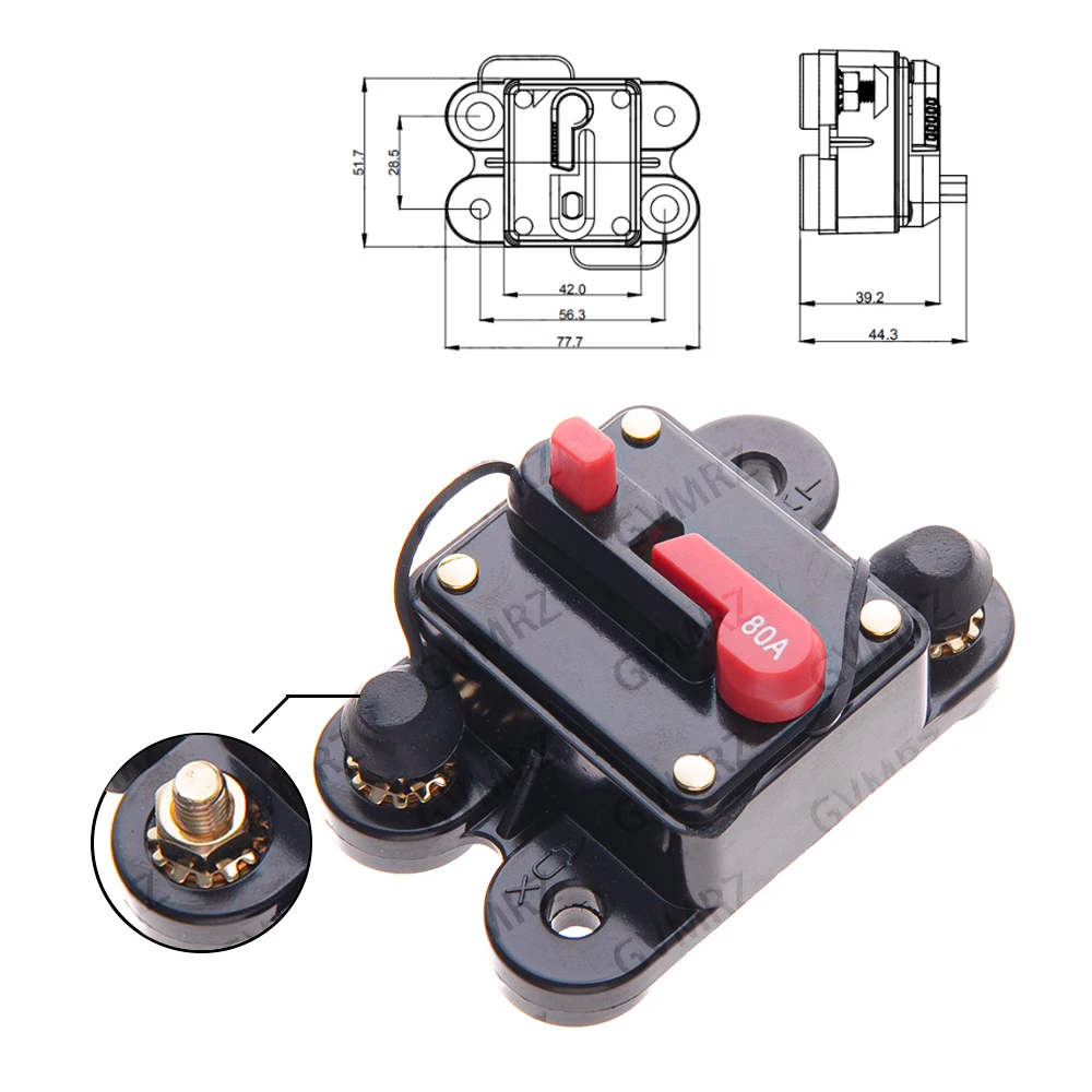 30A- 300A Circuit Breaker Fuse Reset 30A 40A 50A 60A 70A 80A 100A 120A AMP Waterproof Boat Car Circuit Breaker
