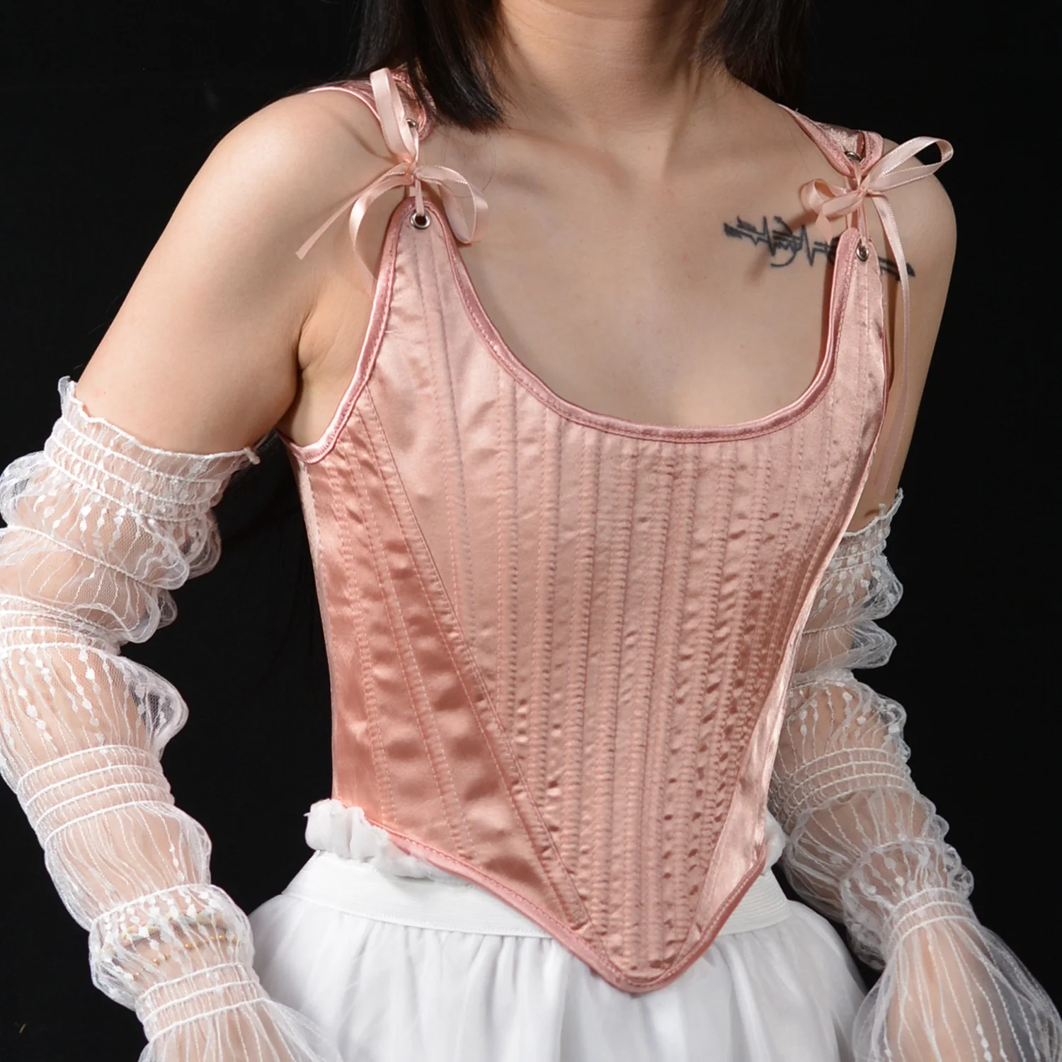 Corset Tops for Women Renaissance Boned Overbust Bustier Corset Top