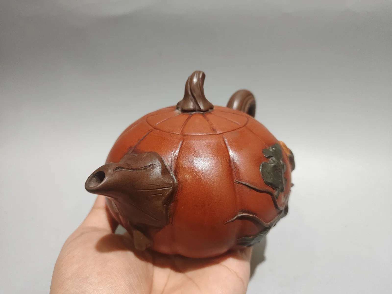Chinese Yixing Zisha Clay Handmade Exquisite Pumpkin Teapot 60238