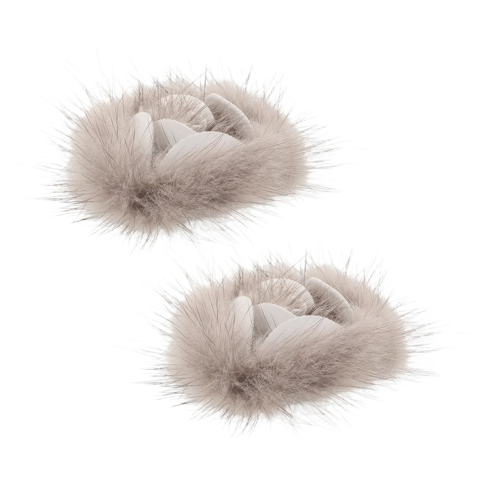 

1Pair High Heel Shoe Clips Luxurious Fox Pompom Charms For Women Wedding Party Decorative Shoe Embellishments