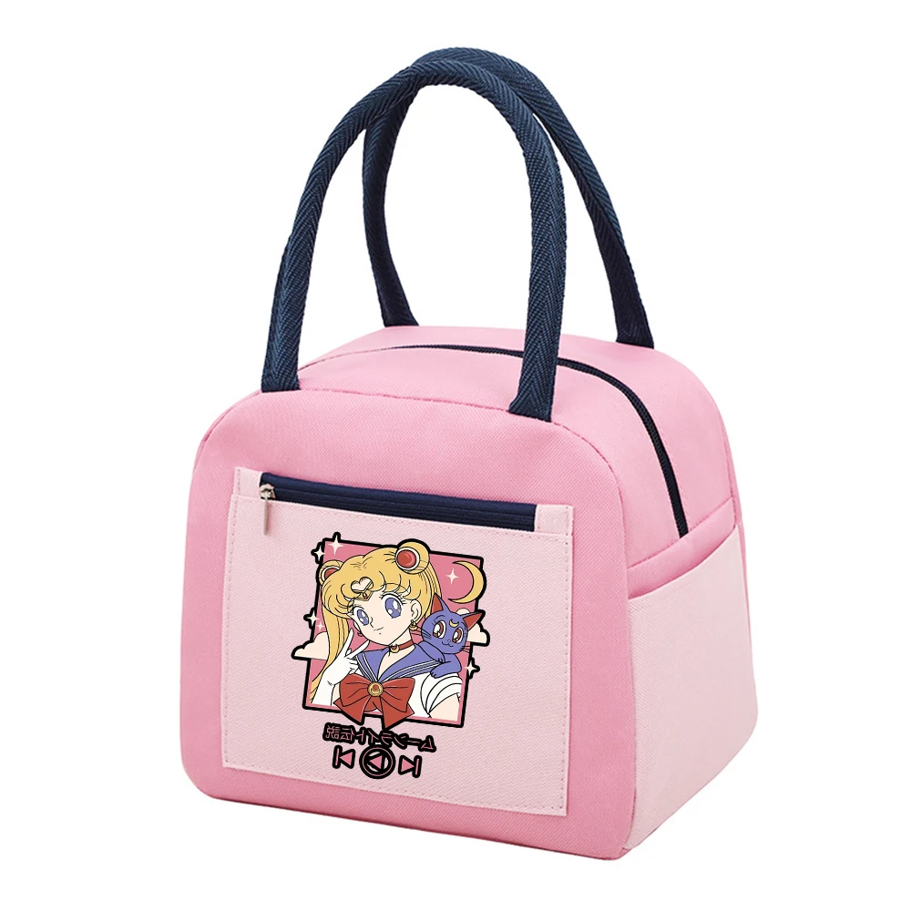 Sailors Moons Lunch Bag Cute Anime Color Insertion Large Inspection Bag Portable Keep Warm Girls Kid Bag Birthday Gifts