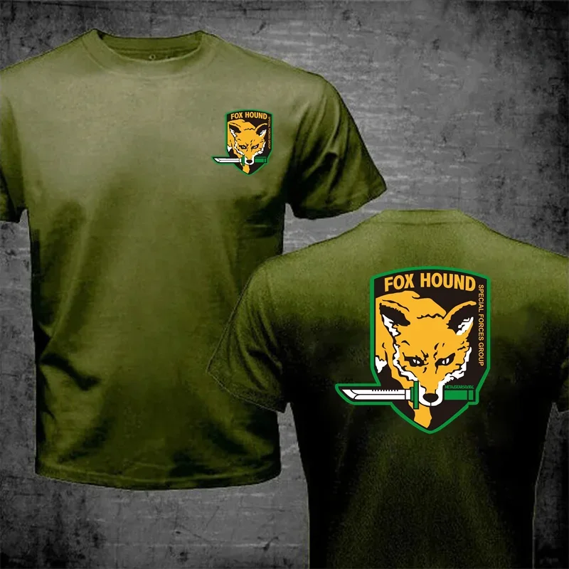 The Metal Solid Snake 5 V Foxhound Special Force Group T Shirt Men Fox Hound T-Shirt Hot Selling Clothing Military Army TeeShirt