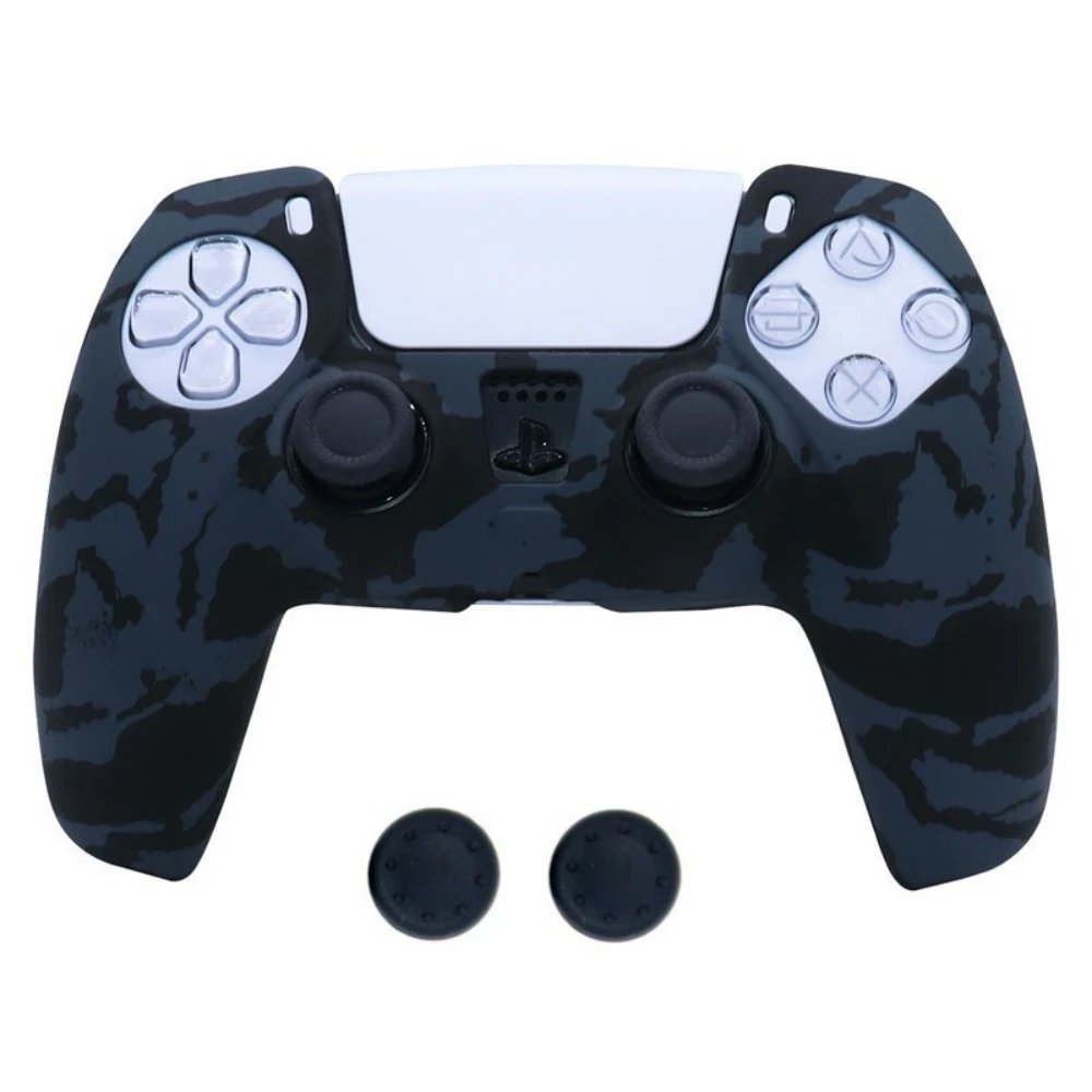 Anti-slip Silicone Shell Protective Cover Case For Playstation 5 PS5 Controller joystick Accessories With Thumb Grip Stick Caps