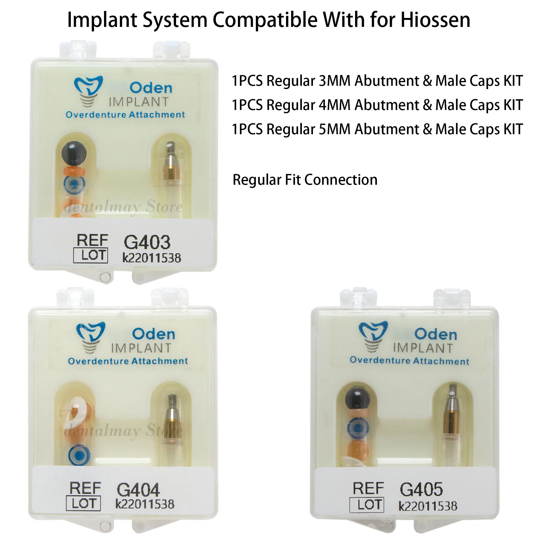 

Dental Implant Regular Attachment Abutment Male Cap for Hiossen 3/4/5mm G403/404/405