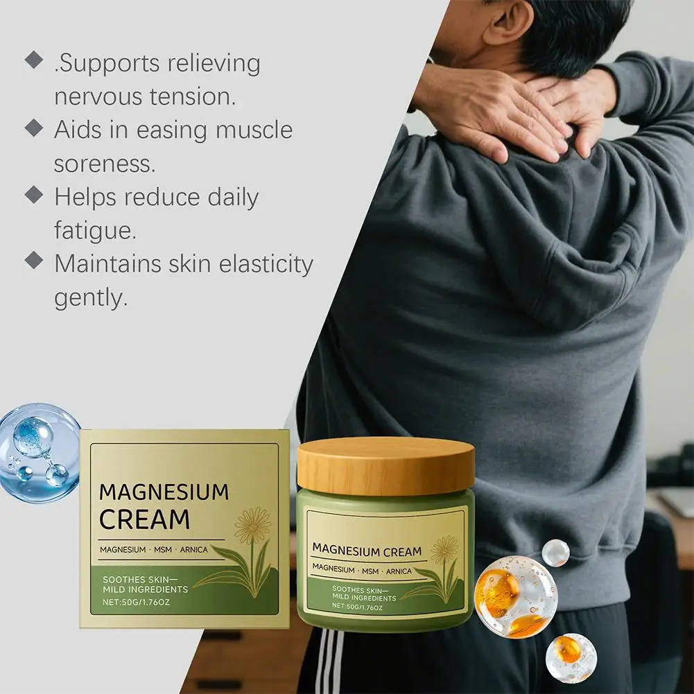 1-3 Stück Magnesium-Beruhigungscreme für den Körper - Lindert Verspannungen und Muskelbeschwerden, Tiefenwirksame Feuchtigkeitspflege für Alle Hauttypen – Detail 16