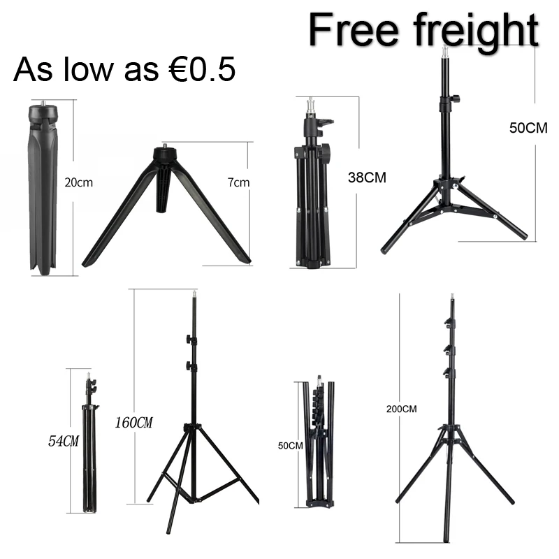 Tripod 20 50 160 200cm Photography Light Stand Anchor Douyin Live Foot Stick 2m Floor-Video Filming 1/4 Mobile Phone