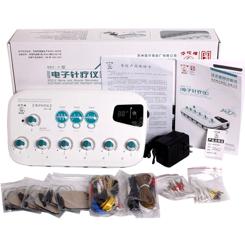 6 Channels Hwato SDZ II Low-Frequency Electro Acupuncture Stimulator, Electric Acupuncture Needle Treatment Device for Relief