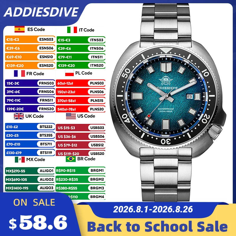 Luxury Watch In Japan - ADDIESDIVE кварцевые часы для мужчин с