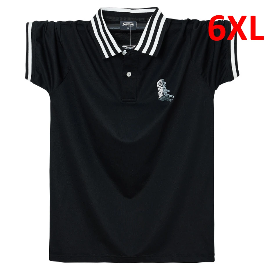 2023 New Summer Polo Shirts Men Fashion Casual Short Sleeve Polo Shirts Cotton Polo Breathable Tops Plus Size 5XL 6XL