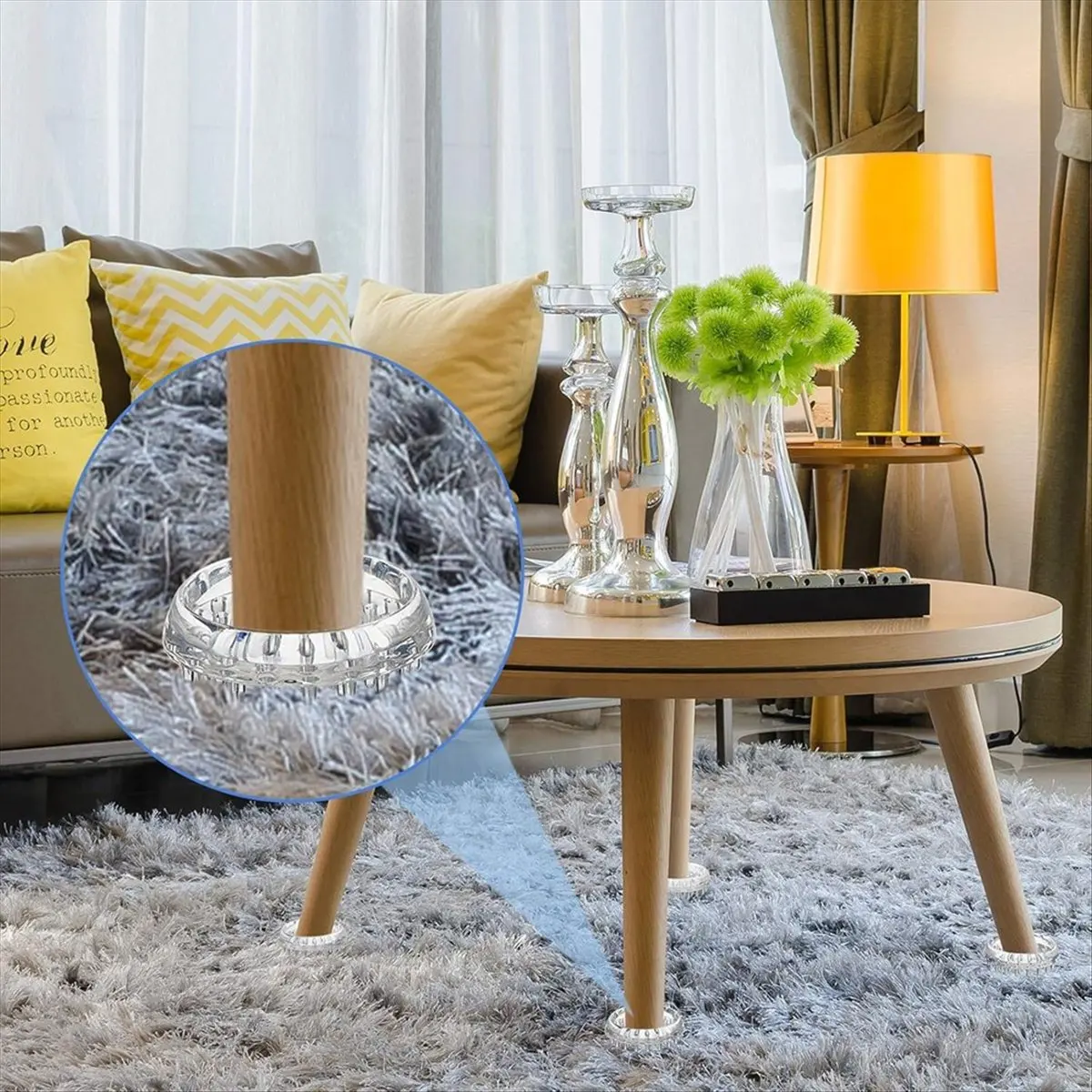 【Limited Offer】24 Pieces Carpet Protectors Spiked Caster Cups Round Furniture Caster Cups Spiked Carpet for Furniture Legs,Sofas
