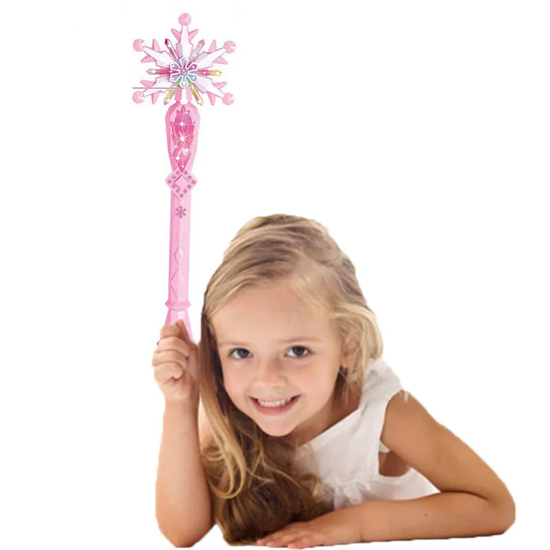 

Children Glowing Magic Fairy Wand Set With Light Music Crown Necklace Ring Jewellery Toys Princess Cosplay Dress Up Toys