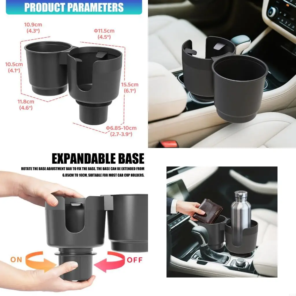 

Автомобильный держатель для напитков на 2 слота с дополнительным отделением для хранения, подходящий для поездок и ежедневных на