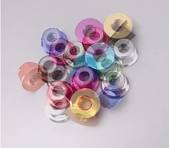 Colourful Aluminum Alloy Flange Nylon Insert Lock Nut M2 M2.5 M3 M4 M5 M6 M8 Flanged Hex Nut for RC Model Parts