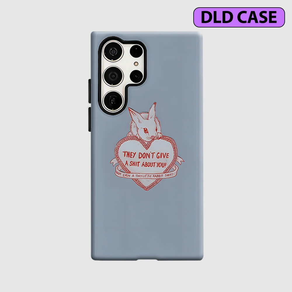 Rabbit Heart Rebellion Phone Case for Samsung Galaxy S26 S25 Ultra S24 S23 Ultra Plus Shockproof Double Layer Tough Back Cover