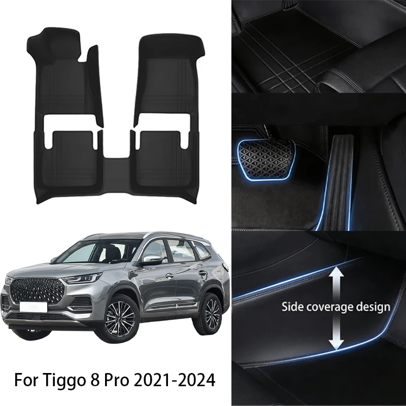 

Custom Fit PU Leather Car Floor Mat For Chery For Tiggo 8 Pro 5 Seats 2021 2023 2025 Luxury Full Set Auto Interior Accessories