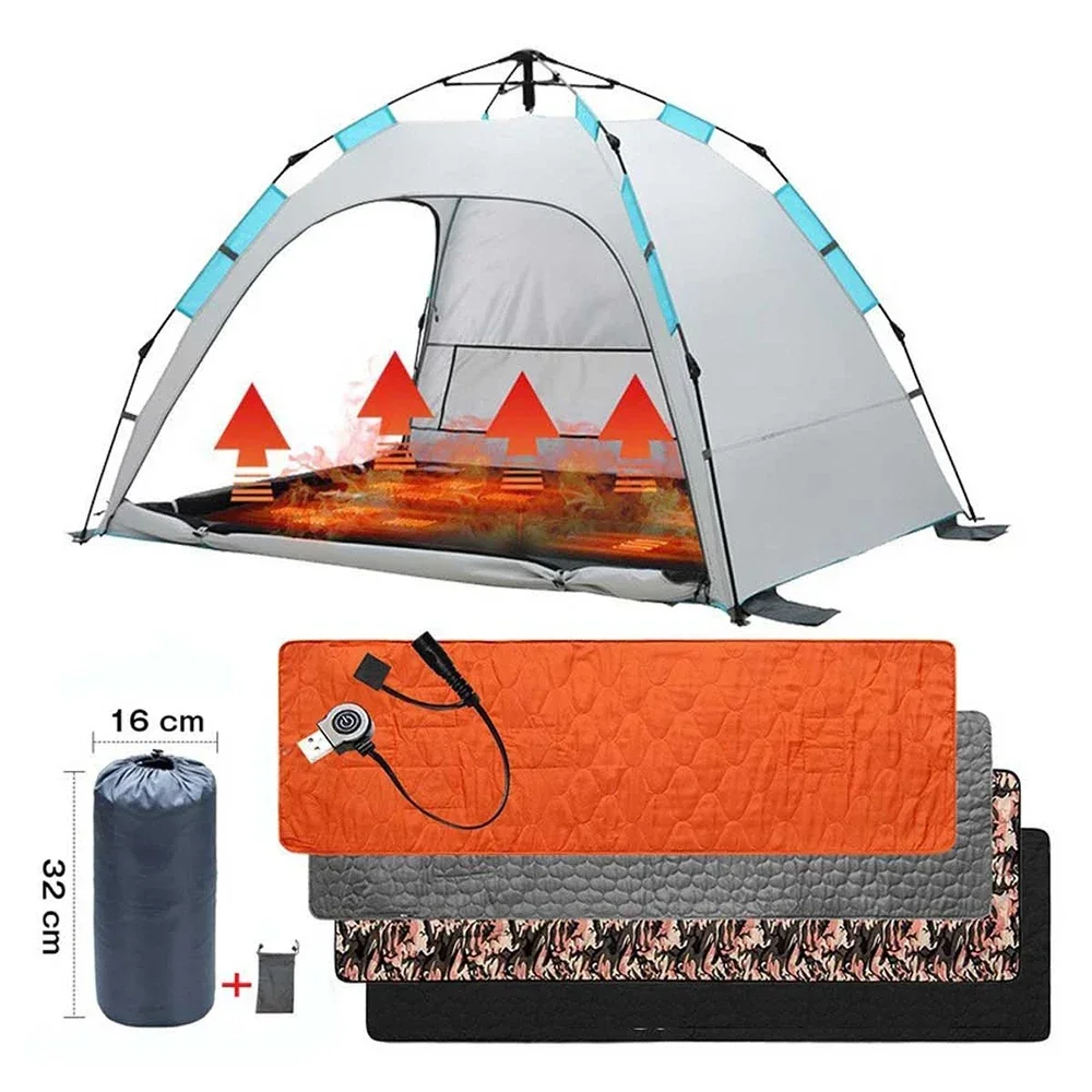 

USB Heating Sleeping Mat,Outdoor Electric Heating Pads,3-Level Adjustable,Camping Tent Sleeping Mattress,Thermalpad Foot Warmer