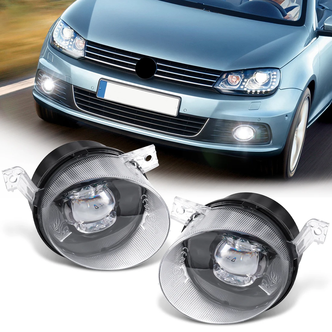 

LED Front Bumper Fog Lamp For VW Volkswagen Polo Cross ​MK5 Passat Golf Plus Tiguan Caddy Foglamp Driving Headlights 12V