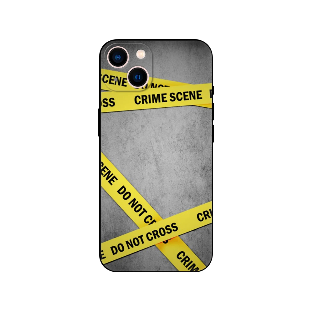 Yellow bundle crime scene Special ，phone case for iphone，14 se 6 7 8 plus x 10 XR XS 11 12 13 mini pro MAX black tpu back cover