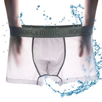 4PCS Men's underwear,  sports ice silk mesh breathable summer four-corner shorts for young