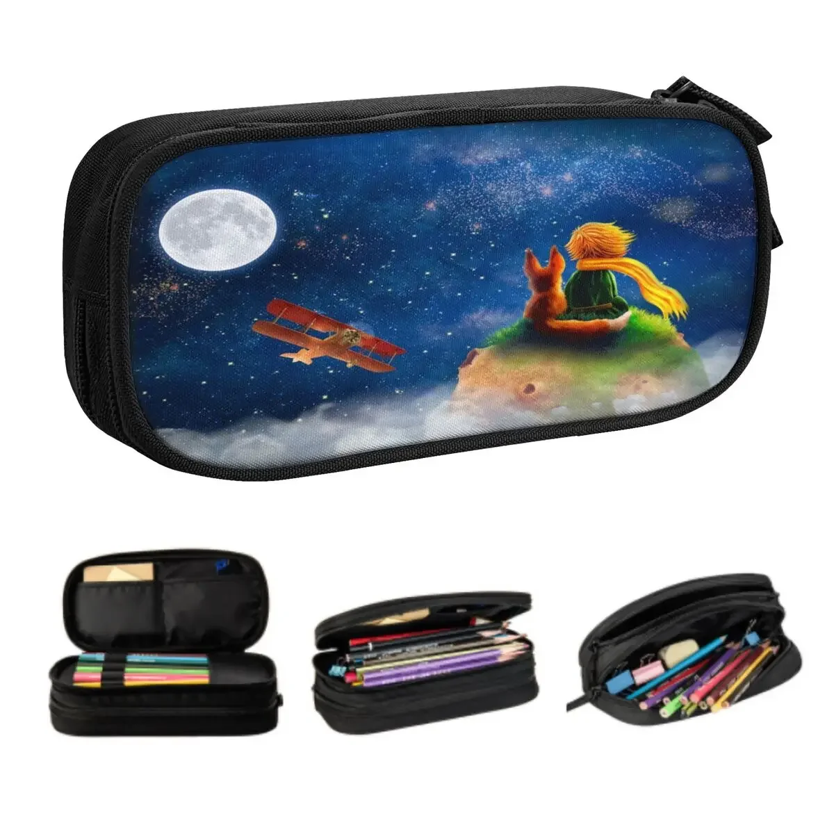 

The Little Prince Korean Pencil Cases Girl Boy Large Capacity Le Petit Prince Pencil Pouch Students Stationery