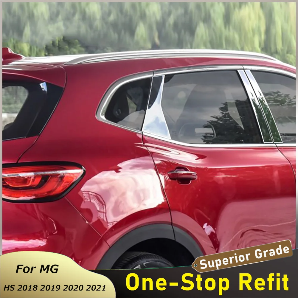 

For MG HS 2018 2019 2020 2021 Stainless Steel Window Center Pillar Cover Trim Stirps Sticker Car Styling