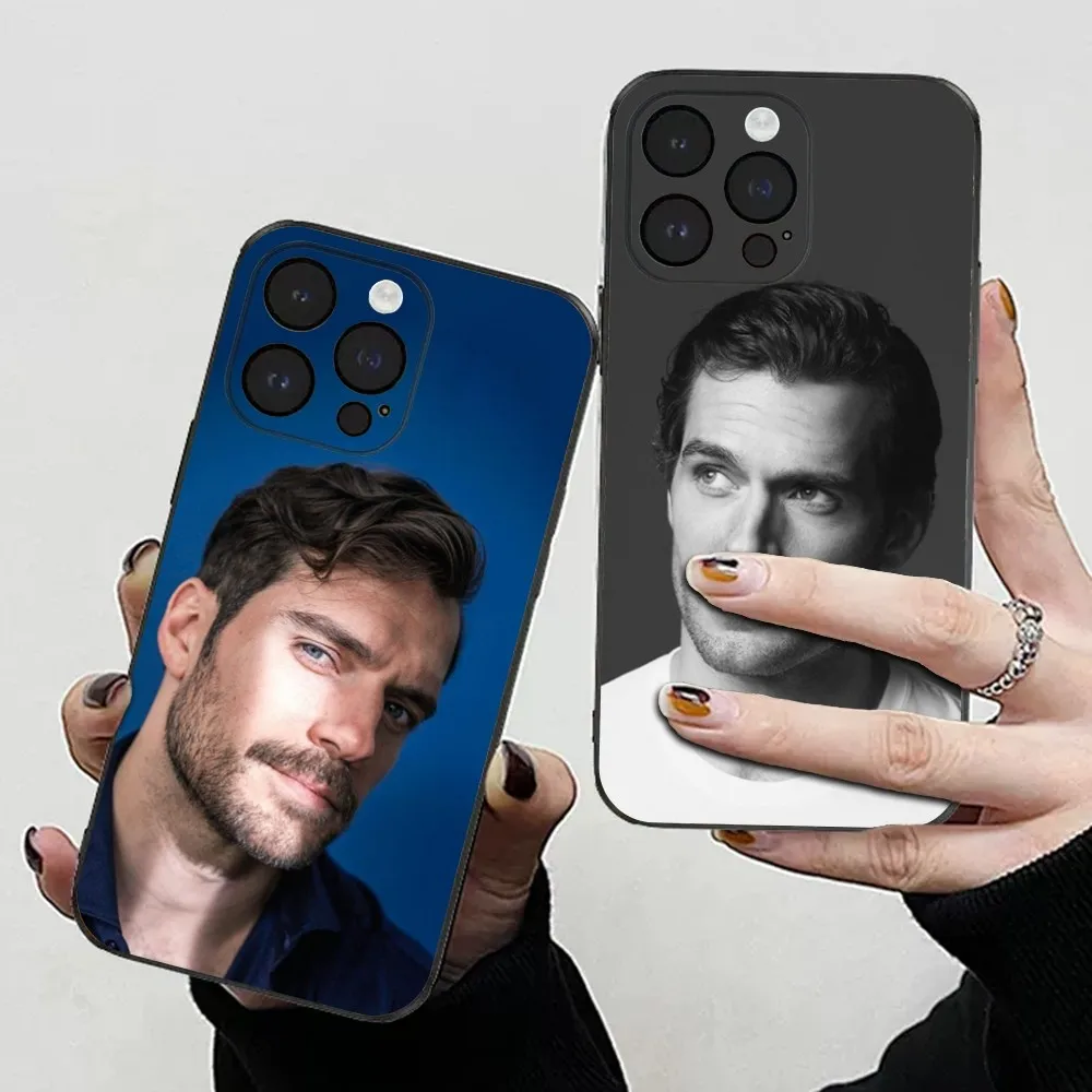 Actor H-Henry C-Cavill Phone Case For iPhone 15,14,13,12,11 Plus,Pro,Max,XR,XS,X,7,8 Plus,SE,Mini Soft Black Cover