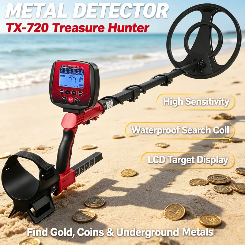 TX-720 High Sensitivity Metal Detector Professional Underground Gold Detectors Pinpointer Detecting Jewelry Treasure Hunter