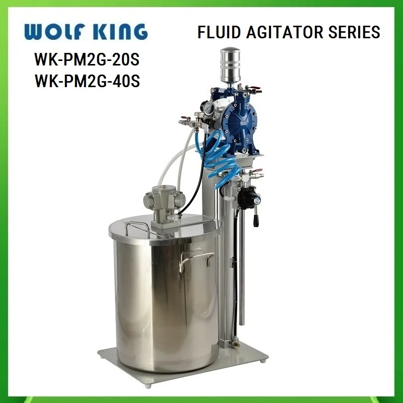 Wolfking WK-PM2G-20S Pneumatic Automatic Air Agitator Paint Mixer 20L Agitation,WK-PM2G-40S Fluid Agitator 40L Agitation