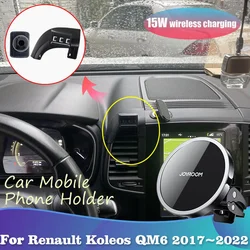 Phone Holder for Renault Koleos Samsung QM6 HC 2017~2022 Magnetic Air Vent Clip Support Wireless Charging Tray Accessorie iPhone