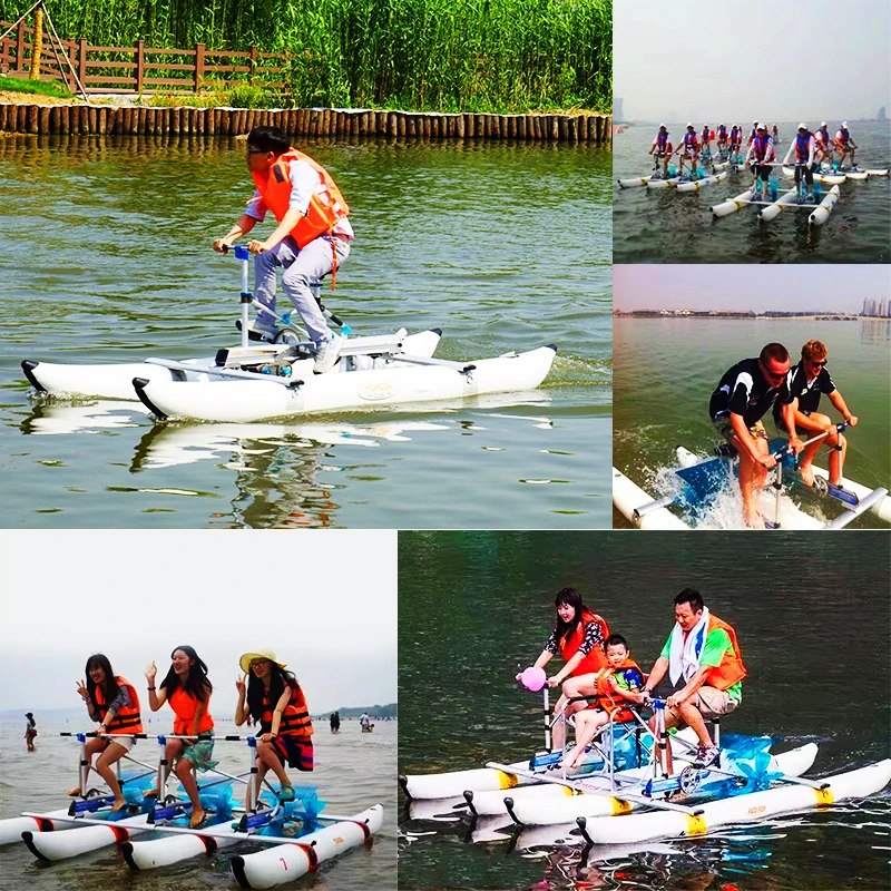 

Inflatable Water Bike New Foldable Single/Double Rider Portable Pedal Boat for Lake, Beach, Park Tourist Attraction