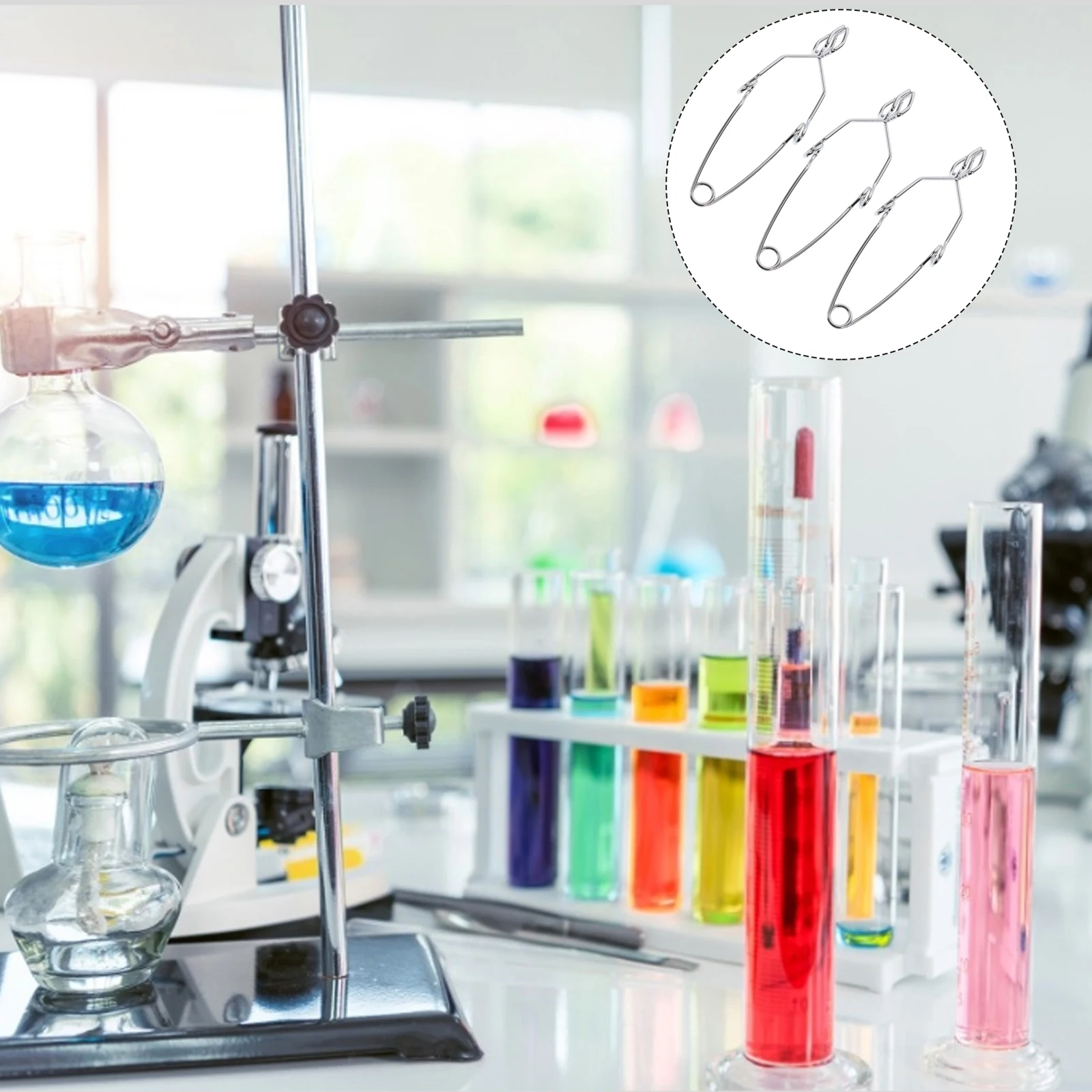 

3pcs Test Tube Clamp High Quality Iron Laboratory Equipment Experiment Accessory Rack Hook Storage Solution